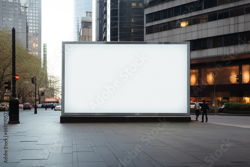 Urban street signage for announcing and marketing, marketing, billboard, blank white space for advertising and displaying posters and signage announcement