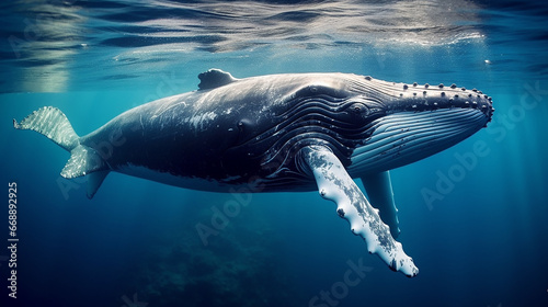 baleia maravilhosa no oceano  photo