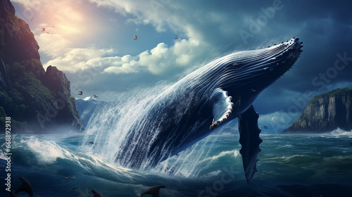 baleia maravilhosa no oceano  © Alexandre