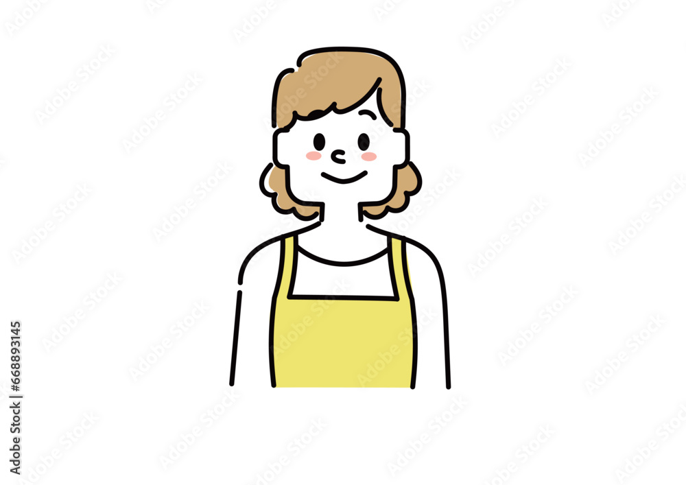 エプロンをつけている主婦のイラスト(平常) エプロンをつけている主婦のイラスト(平常)