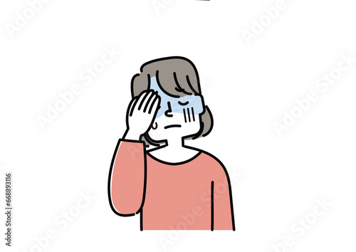 具合が悪い女性のイラスト