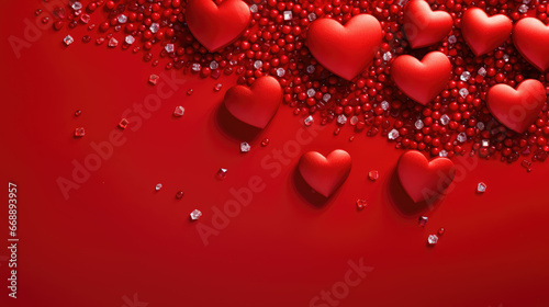Valentine's Day, Hearts Background, red