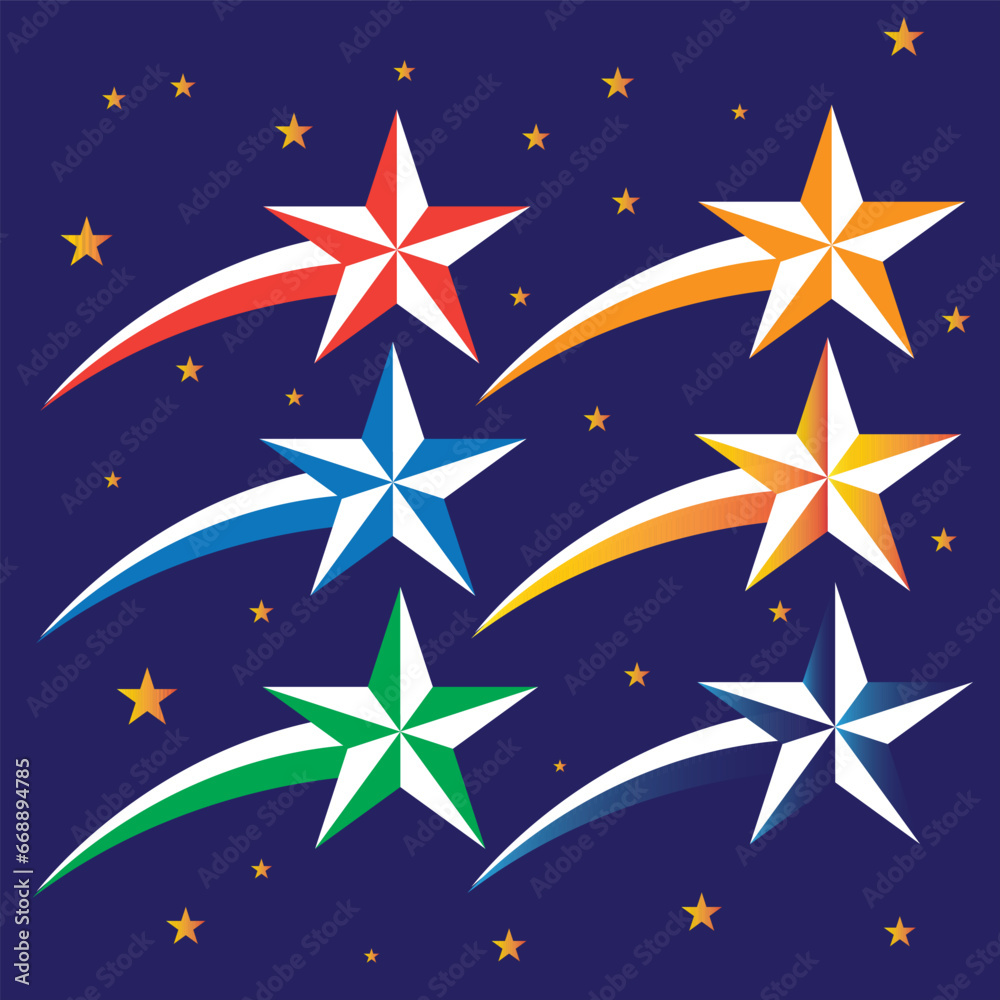 Falling Shooting Stars Cartoon Colored Clipart Falling Shooting Stars Cartoon Colored Clipart
