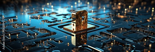 Artificial Intelligence Security System - Nano Technology Ciruit Board Widescreen Panoramic Background