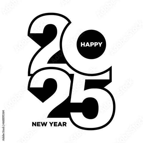 2025 Happy New Year Number Design.