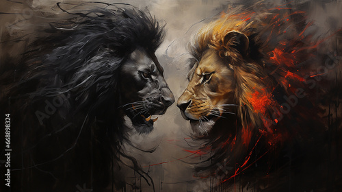 luta de leões  photo