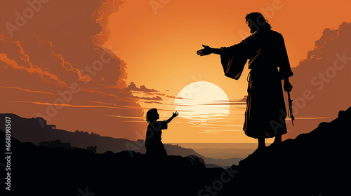 jesus cristo estendendo sua mão 