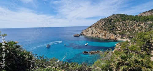 Cala de Egos, virgin beach of boulders located in the municipality of Andratx. Cala d'Egos beach is located on the rugged coast of the municipality of Andratx. It is a virgin beach with small boulders