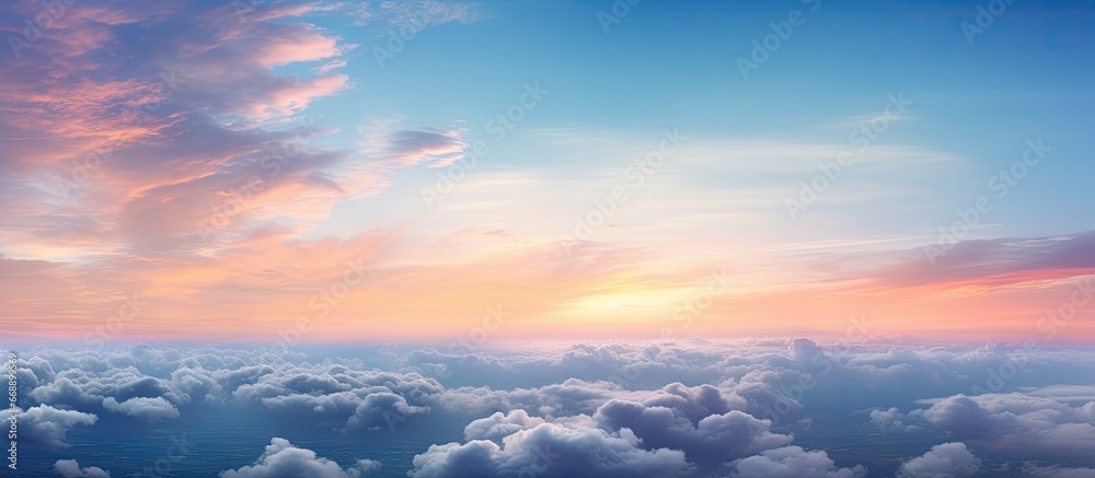 Dramatic panoramic image of sunrise and sunset sky with clouds Dramatic panoramic image of sunrise and sunset sky with clouds