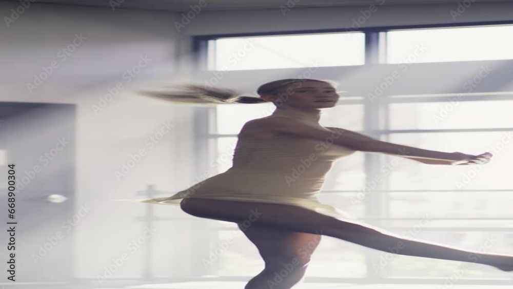 Woman practicing contemporary dancing in dance studio - vertical / Lehi, Utah, United States Woman practicing contemporary dancing in dance studio - vertical / Lehi, Utah, United States