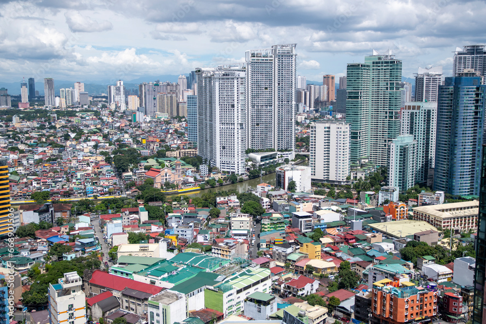 Aerial of Mandaluyong area in Manila.