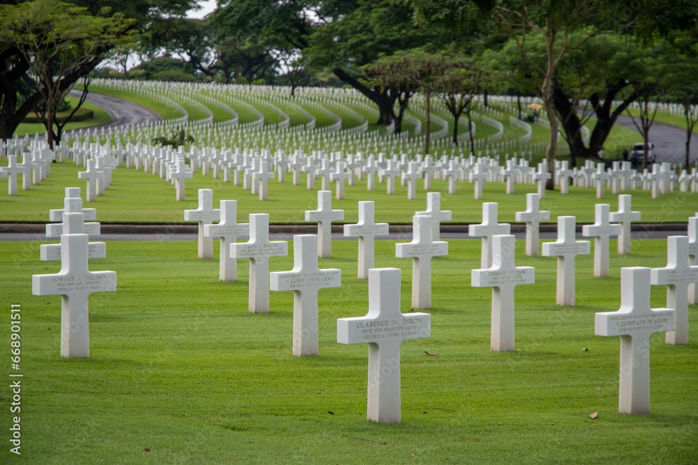 Manila American Cemetery located just outside Manila, Philippines
