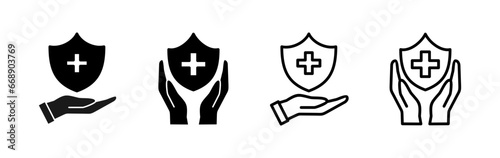 Health insurance icon vector. medical insurance icon