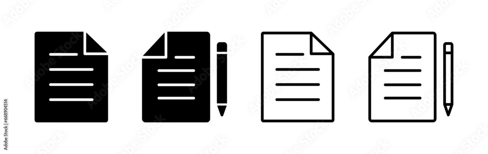 Document icon vector. Paper icon. File Icon Document icon vector. Paper icon. File Icon