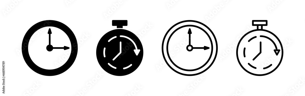 Clock icon. Time icon vector. Clock icon in trendy flat style isolated Clock icon. Time icon vector. Clock icon in trendy flat style isolated