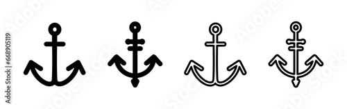 Anchor icon vector. Anchor sign. marine symbol