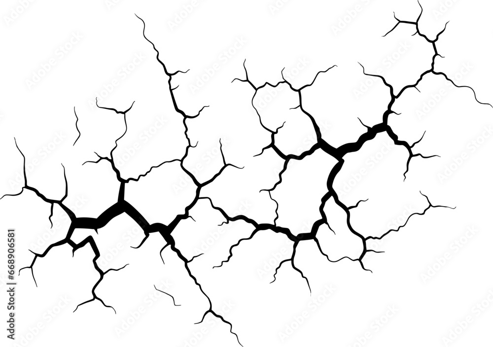 Crack Vector illustration. Cracked wall background design element