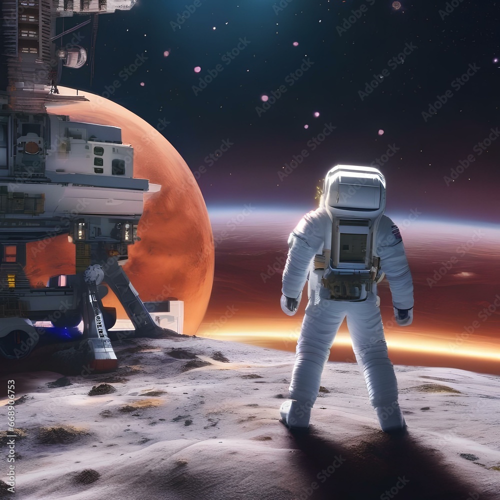 57 Craft a pixel art space exploration scene with astronauts and ...