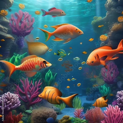 21 Create a pixel art underwater kingdom with mermaids  fish  and colorful coral reefs1