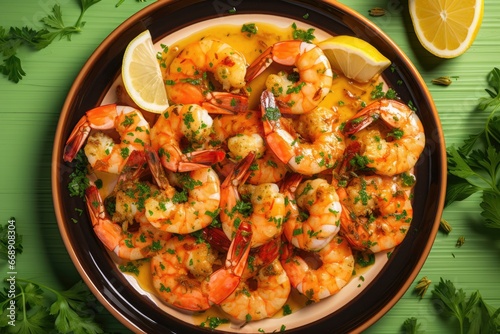 Succulent Garlic Butter Shrimp with Aromatic Herbs, A Flavorful Masterpiece, Gastronomic Delight