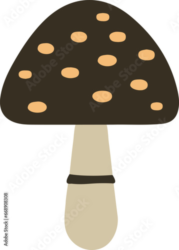 Mushroom vector illustration. Autumn fungus design element