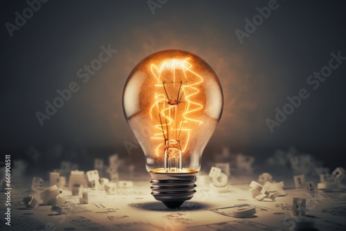 Idea of creativity depicted through lights could signify innovation, inspiration, or bright ideas generative ai photo