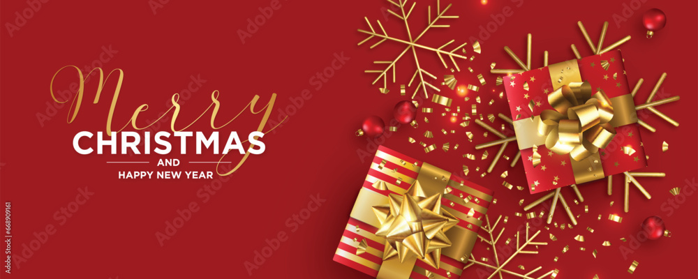 merry christmas banner design vector illustration