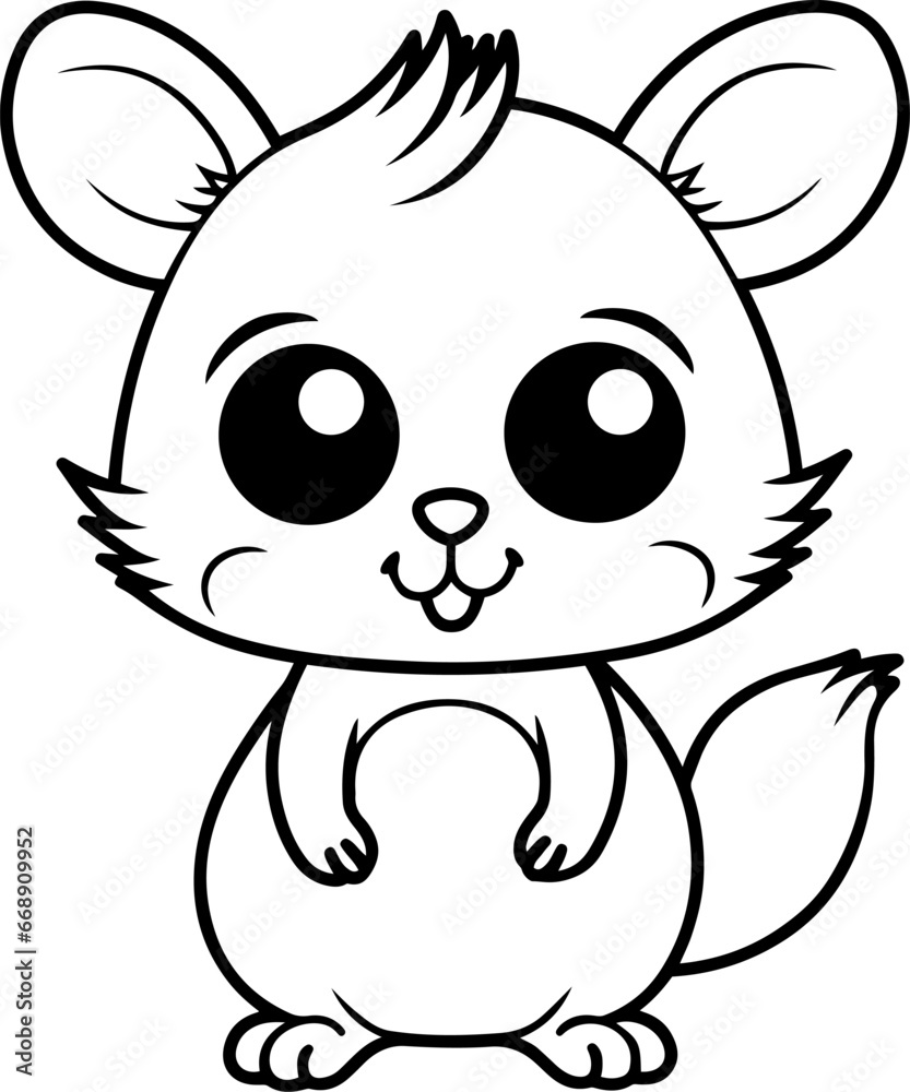 Raccoon vector illustration. Black and white outline Raccoon coloring book or page for children Raccoon vector illustration. Black and white outline Raccoon coloring book or page for children