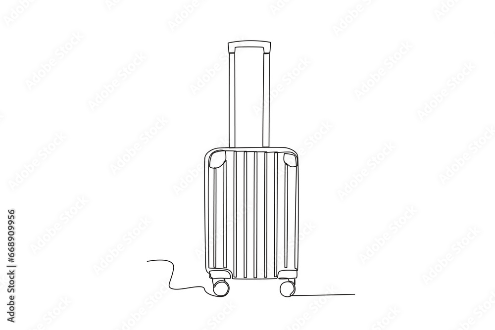 A suitcase for vacation. Baggage one-line drawing A suitcase for vacation. Baggage one-line drawing