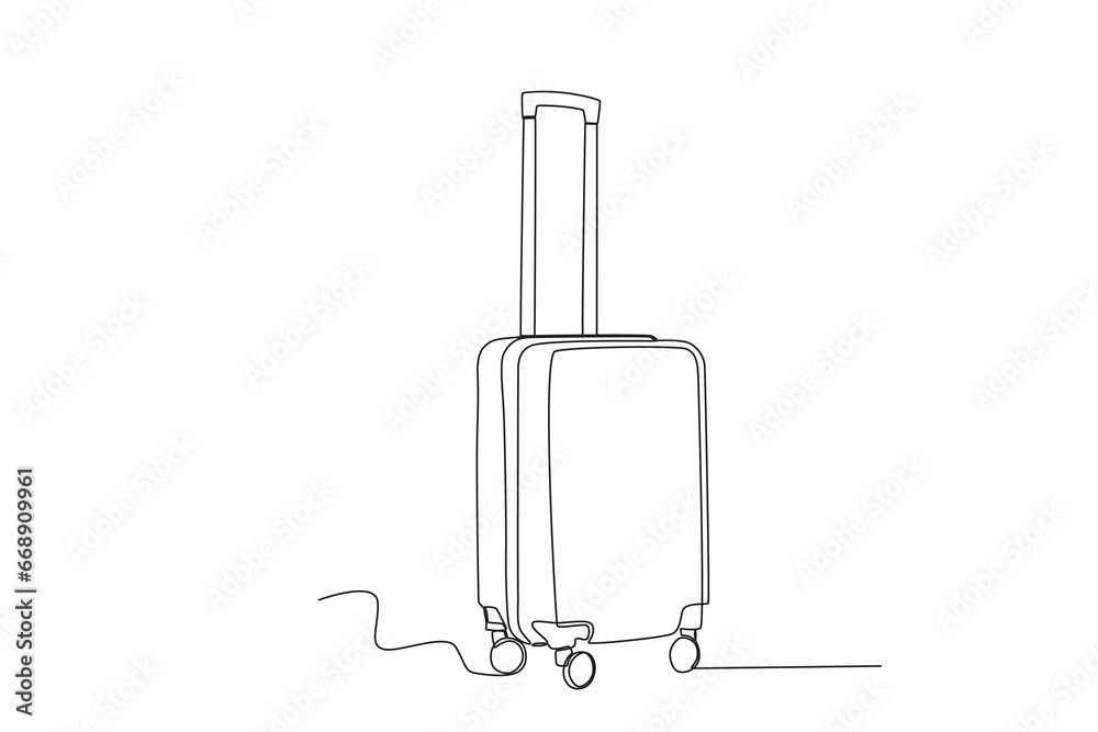 A suitcase with the latest model. Baggage one-line drawing A suitcase with the latest model. Baggage one-line drawing