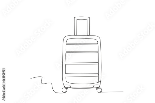 A suitcase for traveling. Baggage one-line drawing