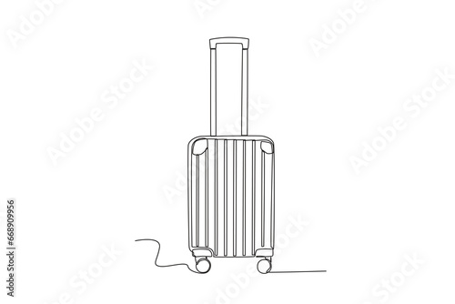A suitcase for vacation. Baggage one-line drawing