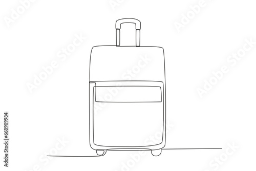 Front view of a suitcase. Baggage one-line drawing