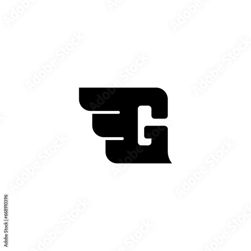 simple logo of the letter G and wings.