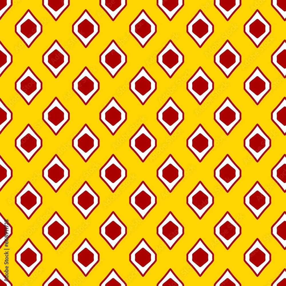 seamless geometric pattern of a red and yellow colors