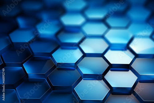 Blue abstract gradient background honeycomb pattern