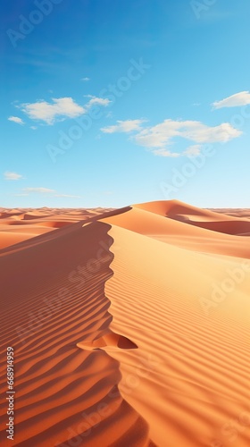 Amazing Desert during Midday. Sahara in a Windy Summer Day.