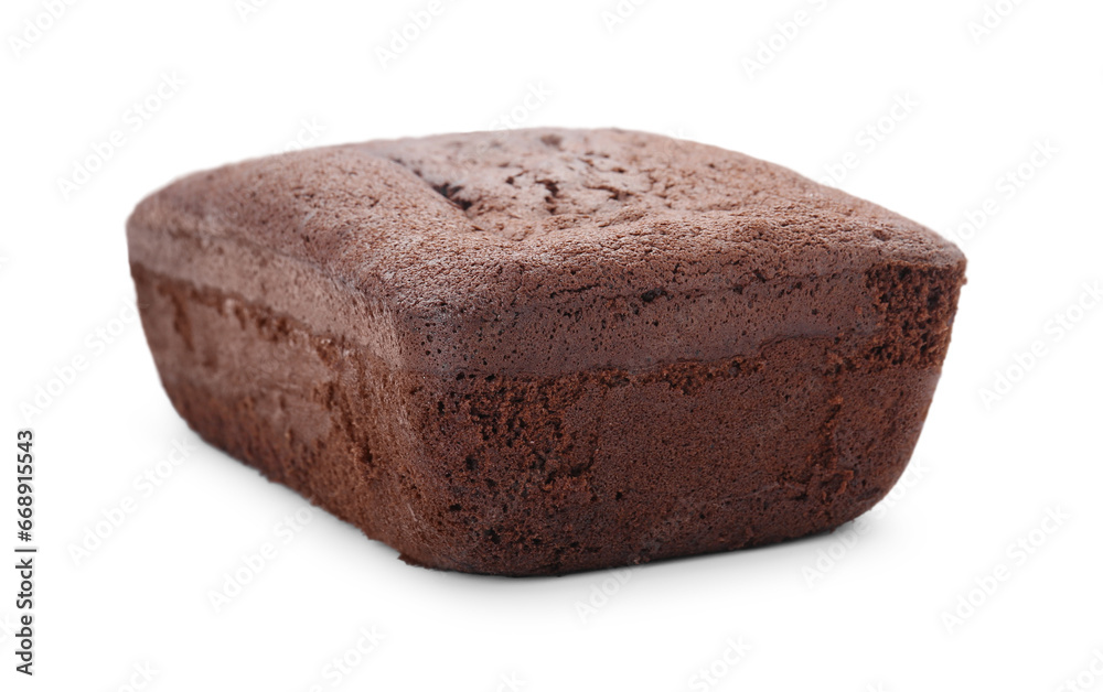 Delicious chocolate sponge cake isolated on white Delicious chocolate sponge cake isolated on white