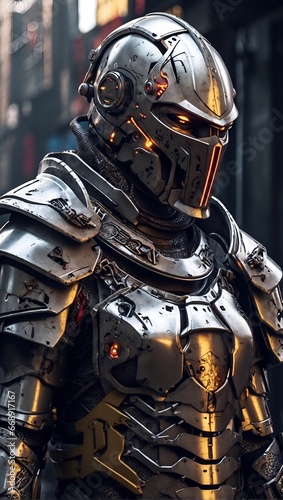 solder in futuristic armor