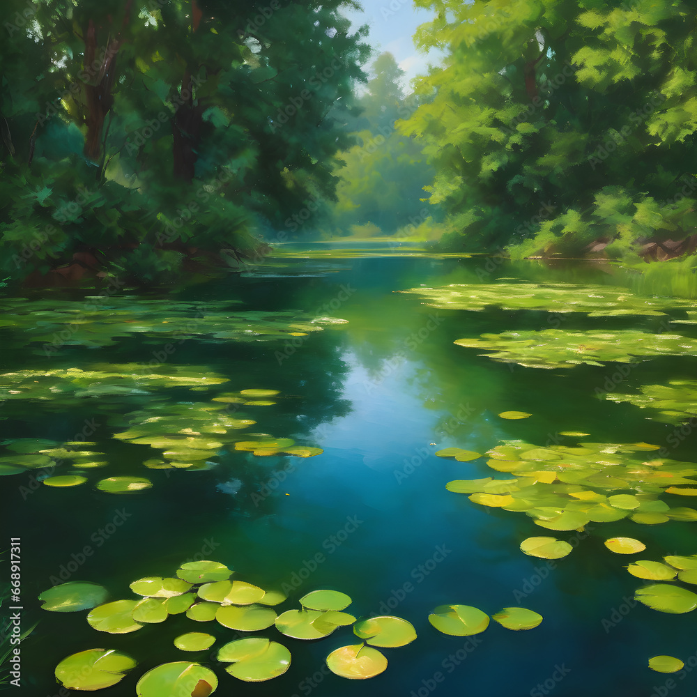 Fototapeta premium pond in the forest