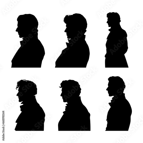 man silhouette in vintage style victorian