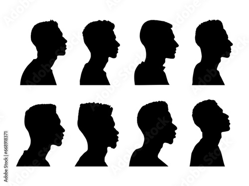 set of african man silhouette