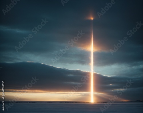 Light on the horizon emerging from the sky