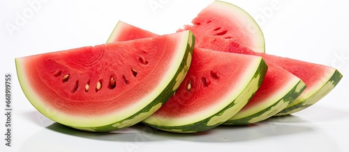 Sliced watermelon on white background