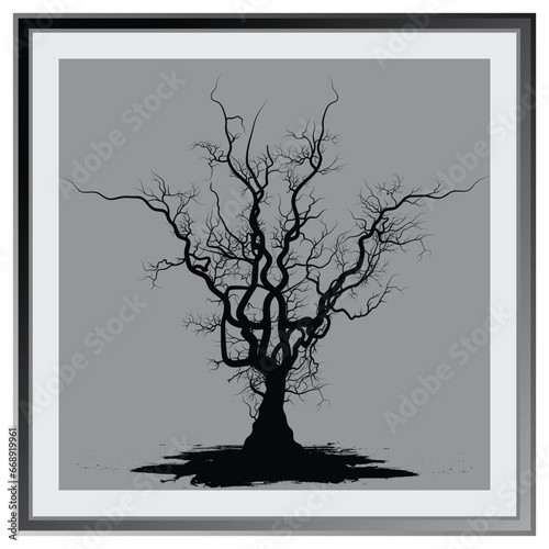 vector tree with branches in the wind
