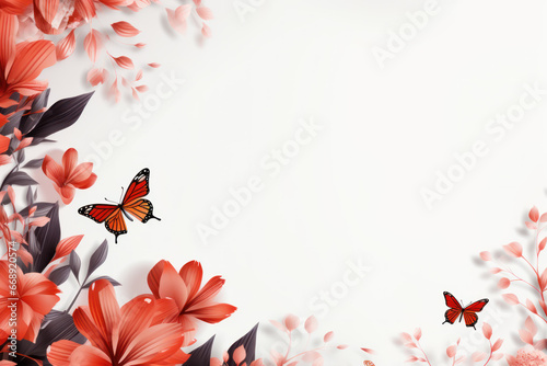 Simple flowers background with copy space for text photo