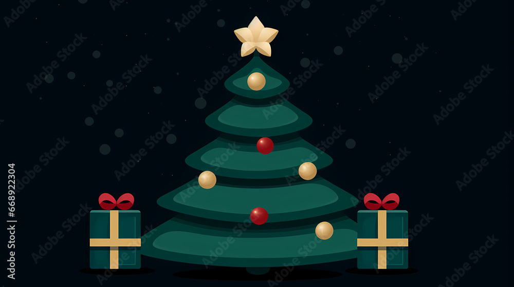 Obraz premium Yuletide Elegance: the Beauty a Xmas Tree