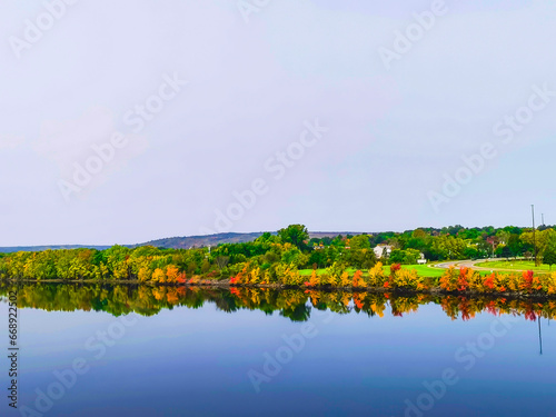 Riverside reflections of nature