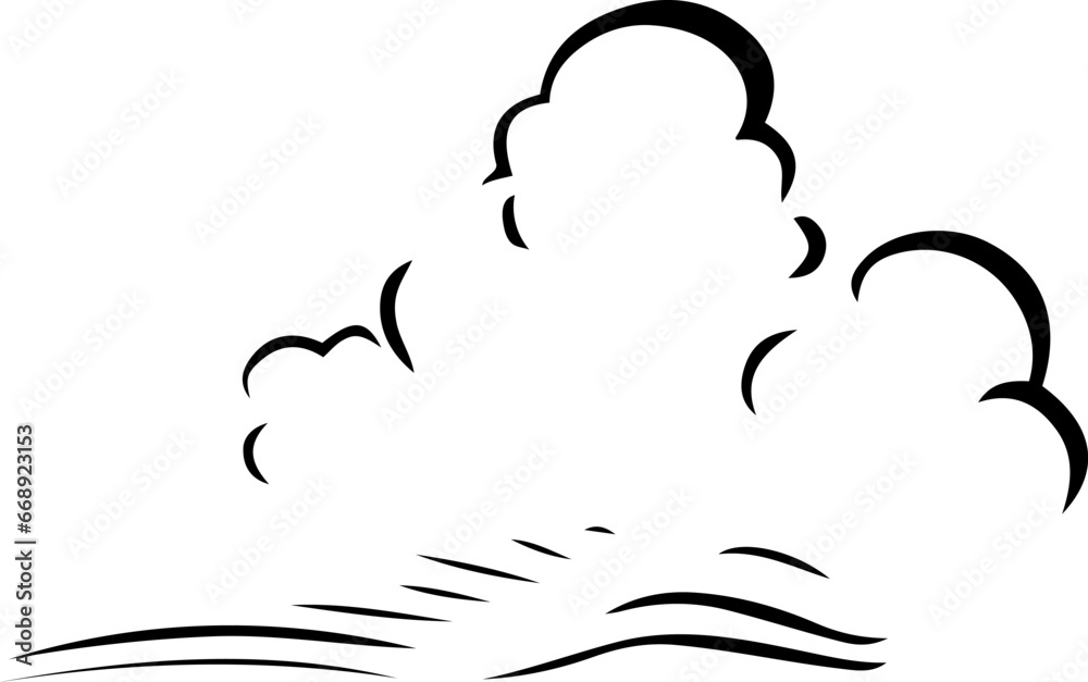 Cloud shape vector illustration. Simple cloud outline design elements Cloud shape vector illustration. Simple cloud outline design elements