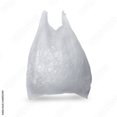White plastic bag cut out isolated, environmental issue